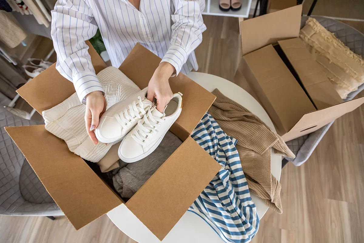 packing clothes for storage